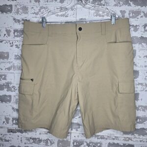 Orvis Shorts Mens‎ 40 Tan Tech Cargo Stretch Zip Pockets Nylon Outdoor Hiking